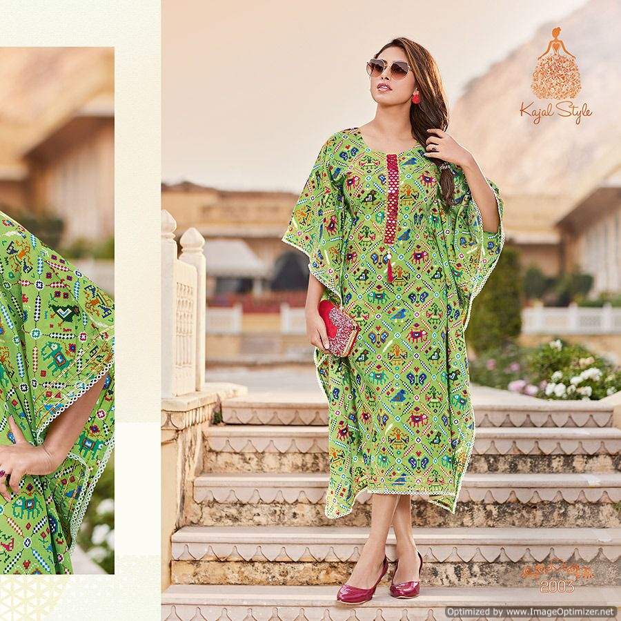 Cocktail 2 Stylish Fancy Ethnic Wear Cotton Kaftan Kurti Collection